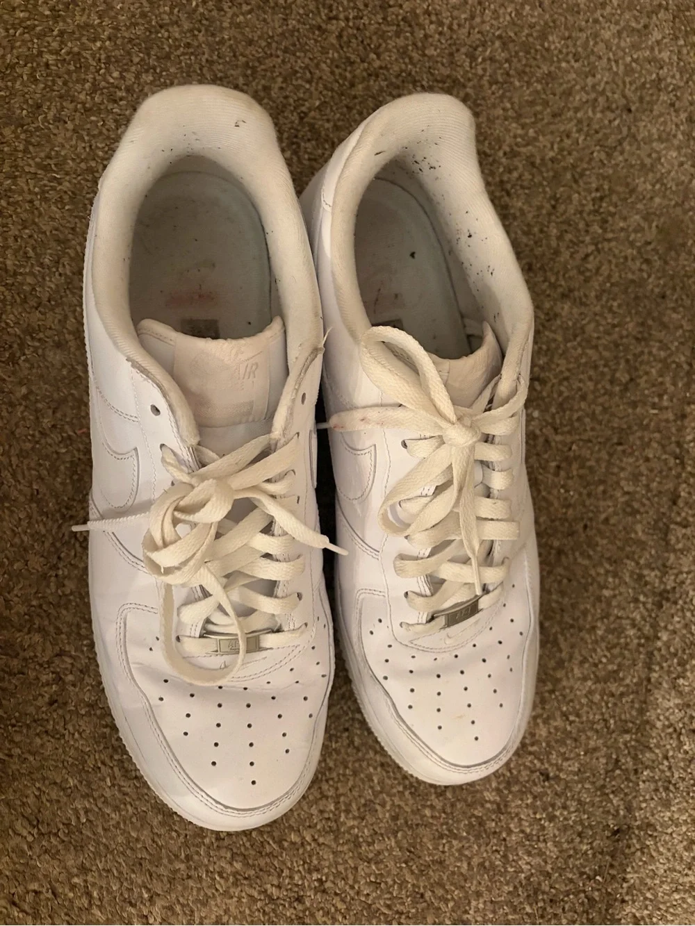 Nike White Low-Top Sneakers with Small Red Accent